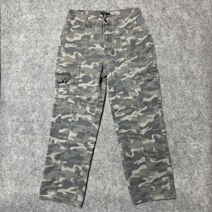 Sincerely Jules Cargo Bootcut Jeans Women's Size 11/30 Camouflage Green Denim